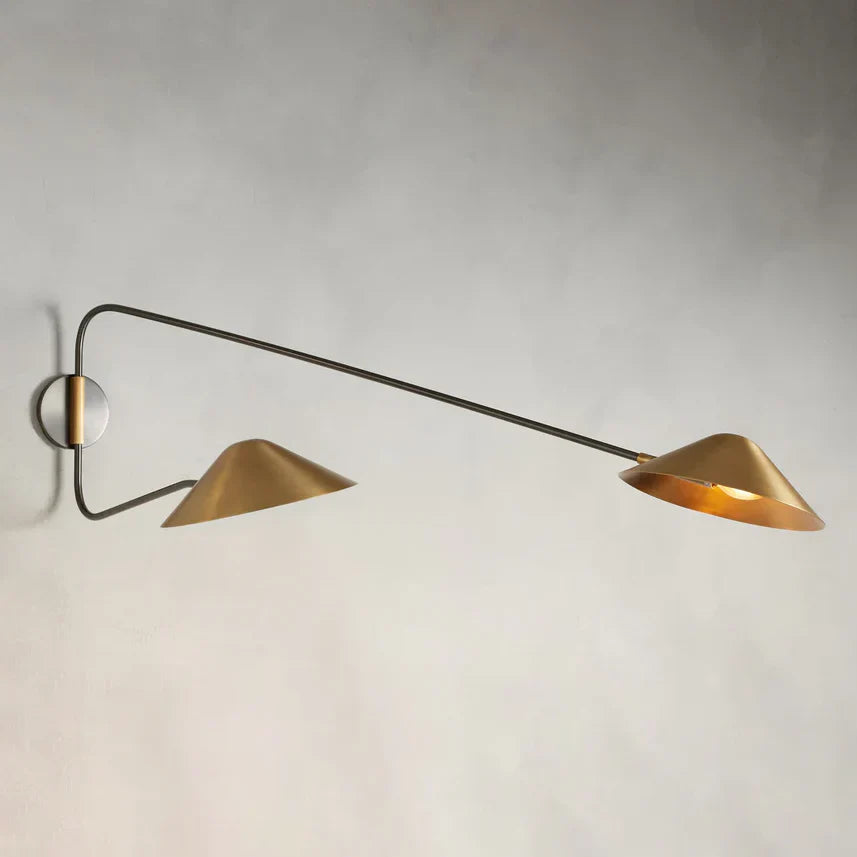 Simms Long Arm 2-Light Wall Sconce by Bling Lighting Studio