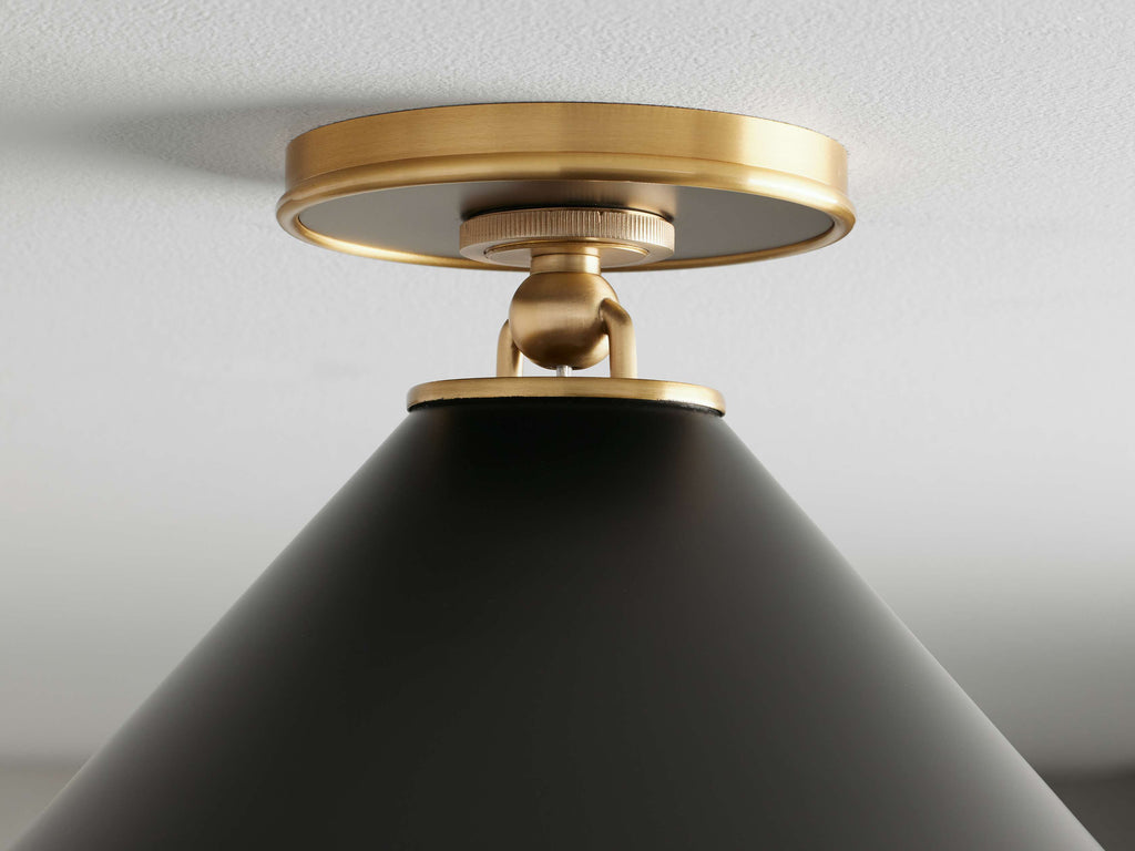 Arno Small Flushmount in Black by Bling Lighting Studio