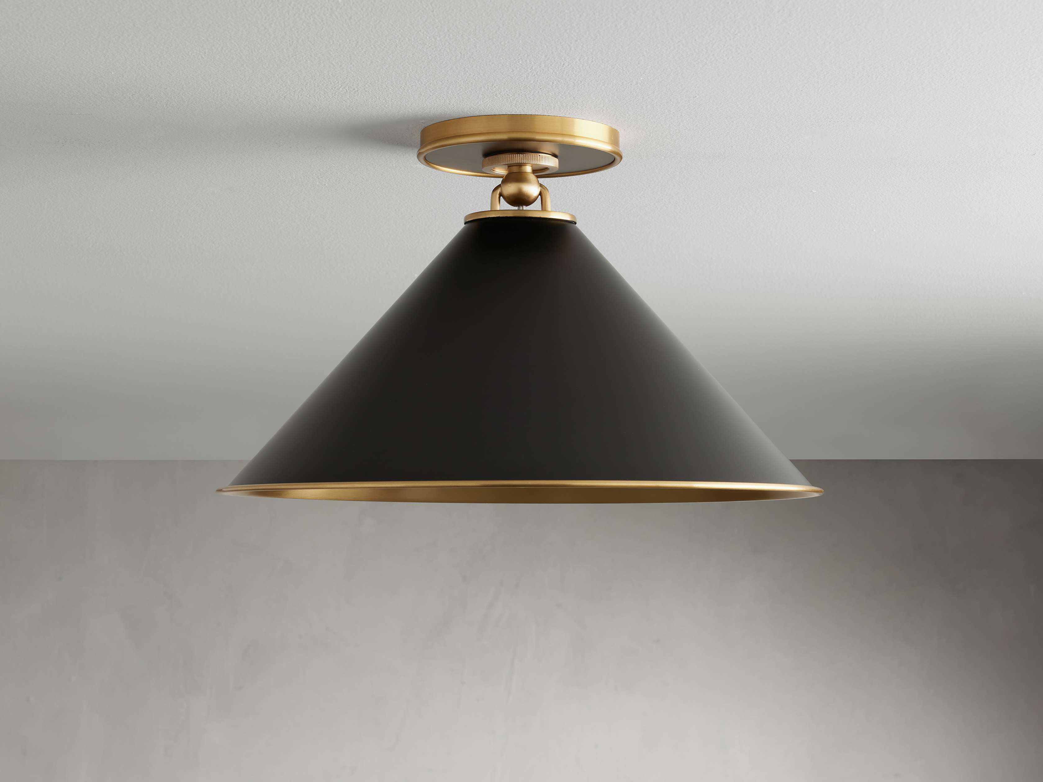 Arno Small Flushmount in Black by Bling Lighting Studio