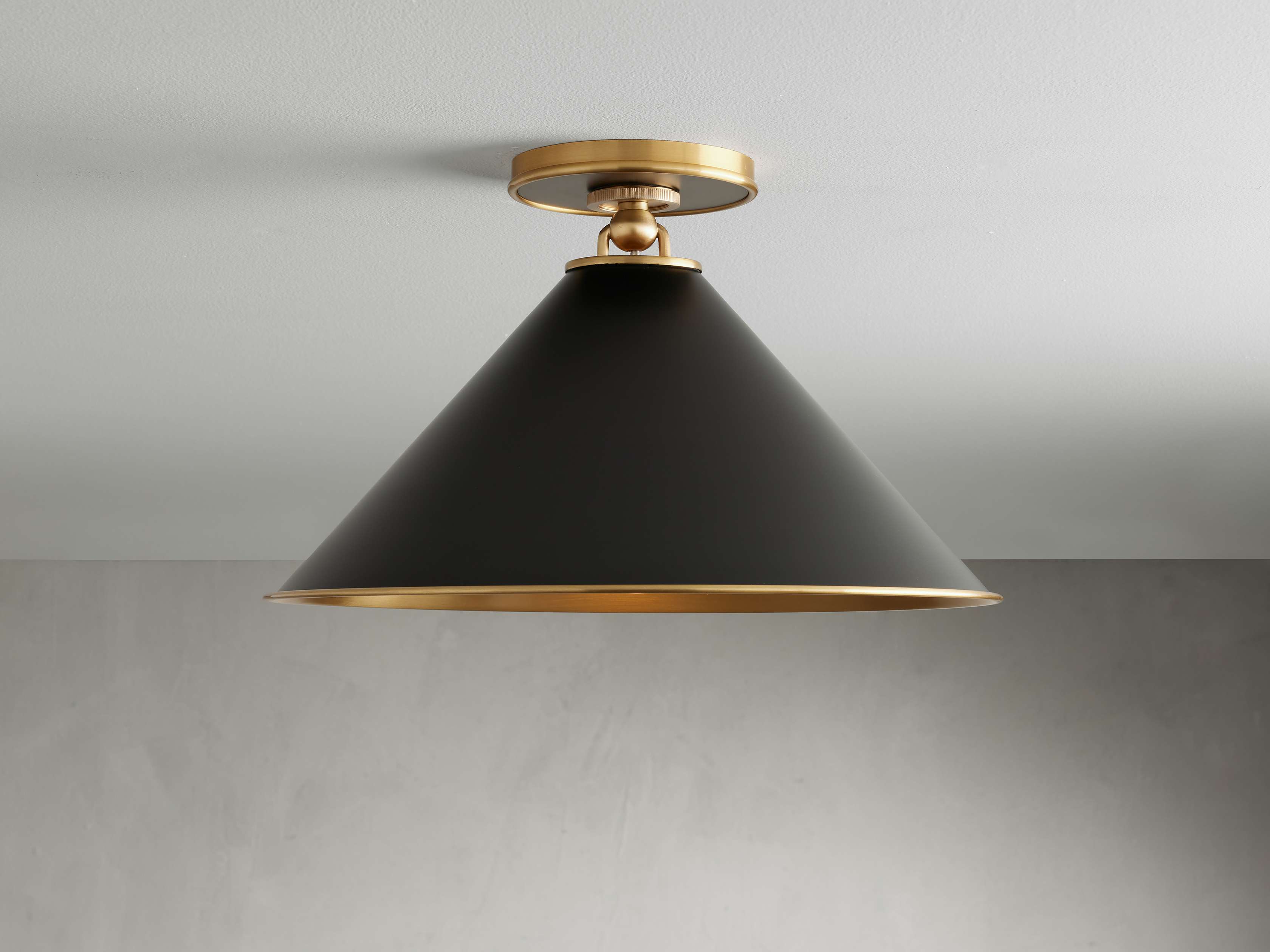 Arno Small Flushmount in Black by Bling Lighting Studio