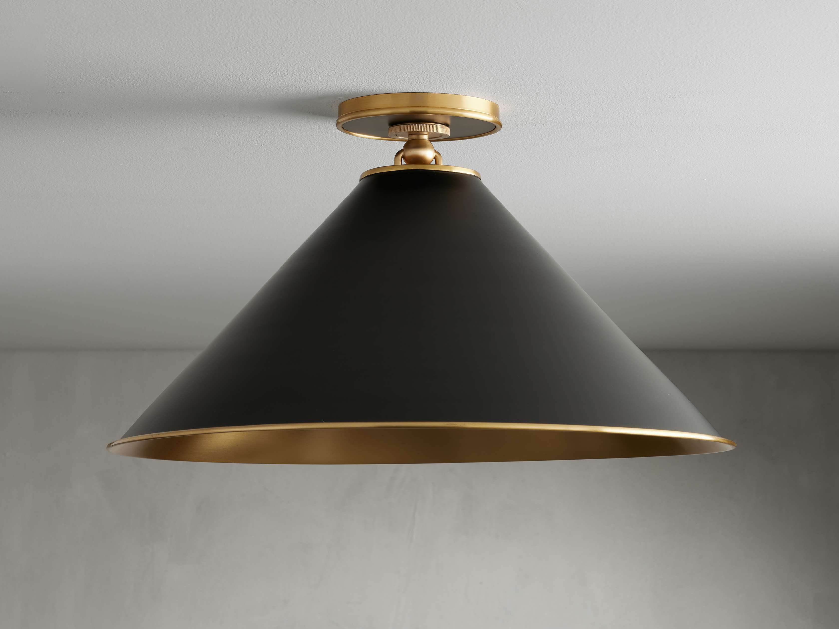 Arno Large Flushmount in Black by Bling Lighting Studio