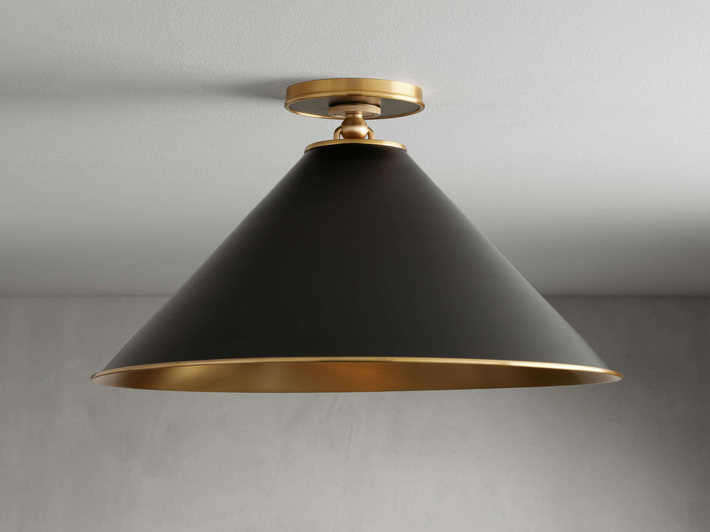 Arno Large Flushmount in Black by Bling Lighting Studio