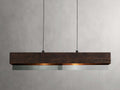 Lena Linear Wood Glass Chandelier 47'' 62" 72"L by Bling Lighting Studio