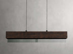 Lena Linear Wood Glass Chandelier 47'' 62" 72"L by Bling Lighting Studio