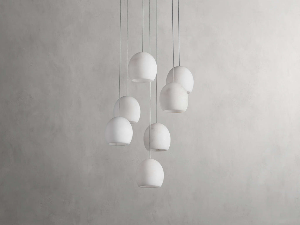 Arica Alabaster Round Chandelier by Bling Lighting Studio