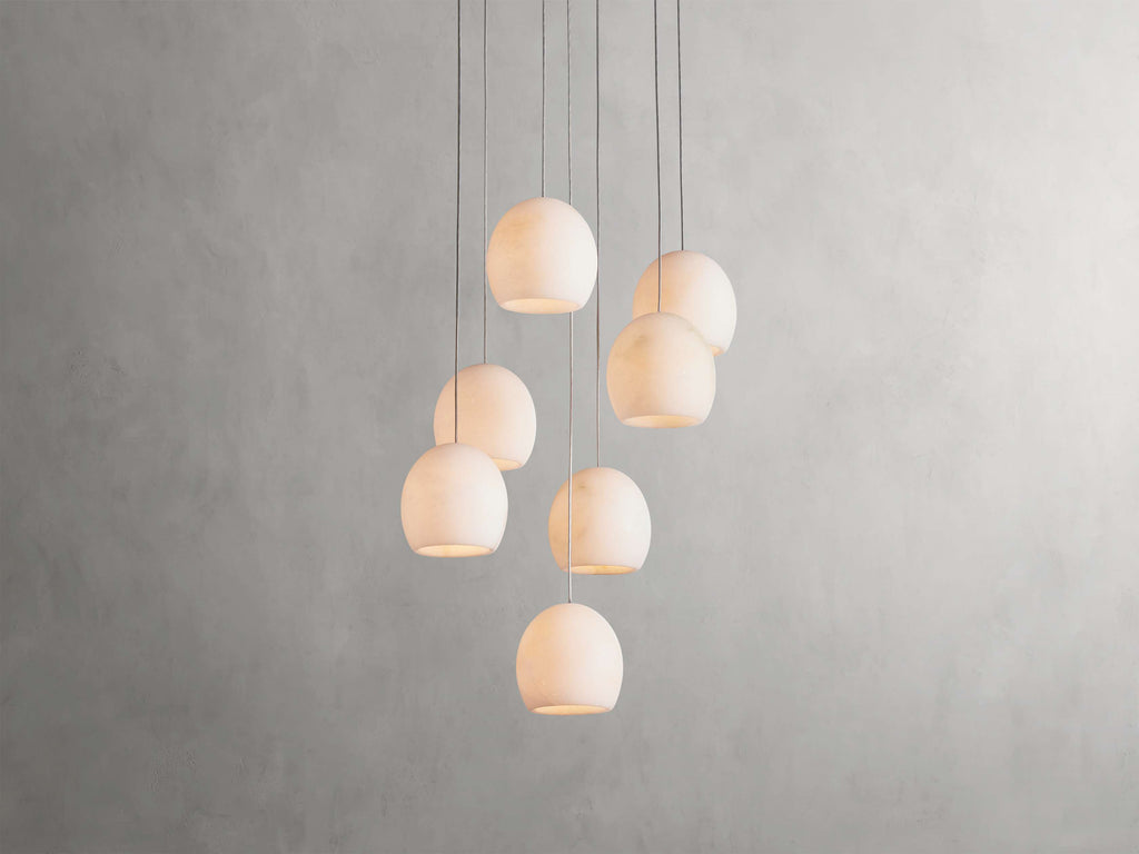 Arica Alabaster Round Chandelier by Bling Lighting Studio
