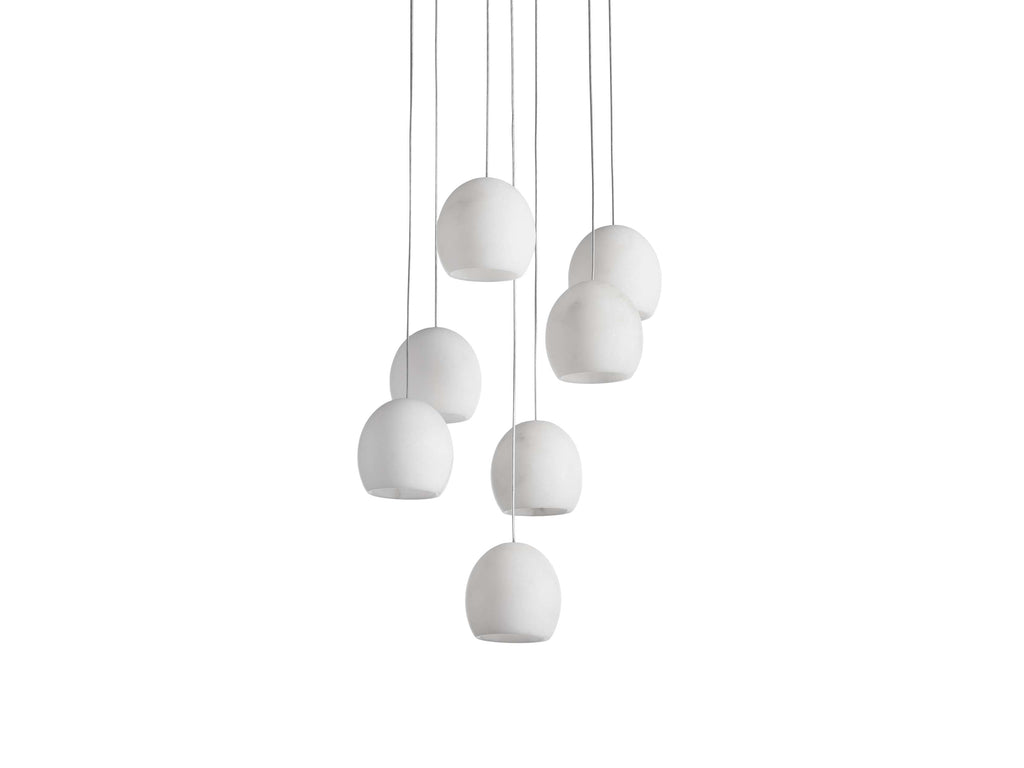 Arica Alabaster Round Chandelier by Bling Lighting Studio