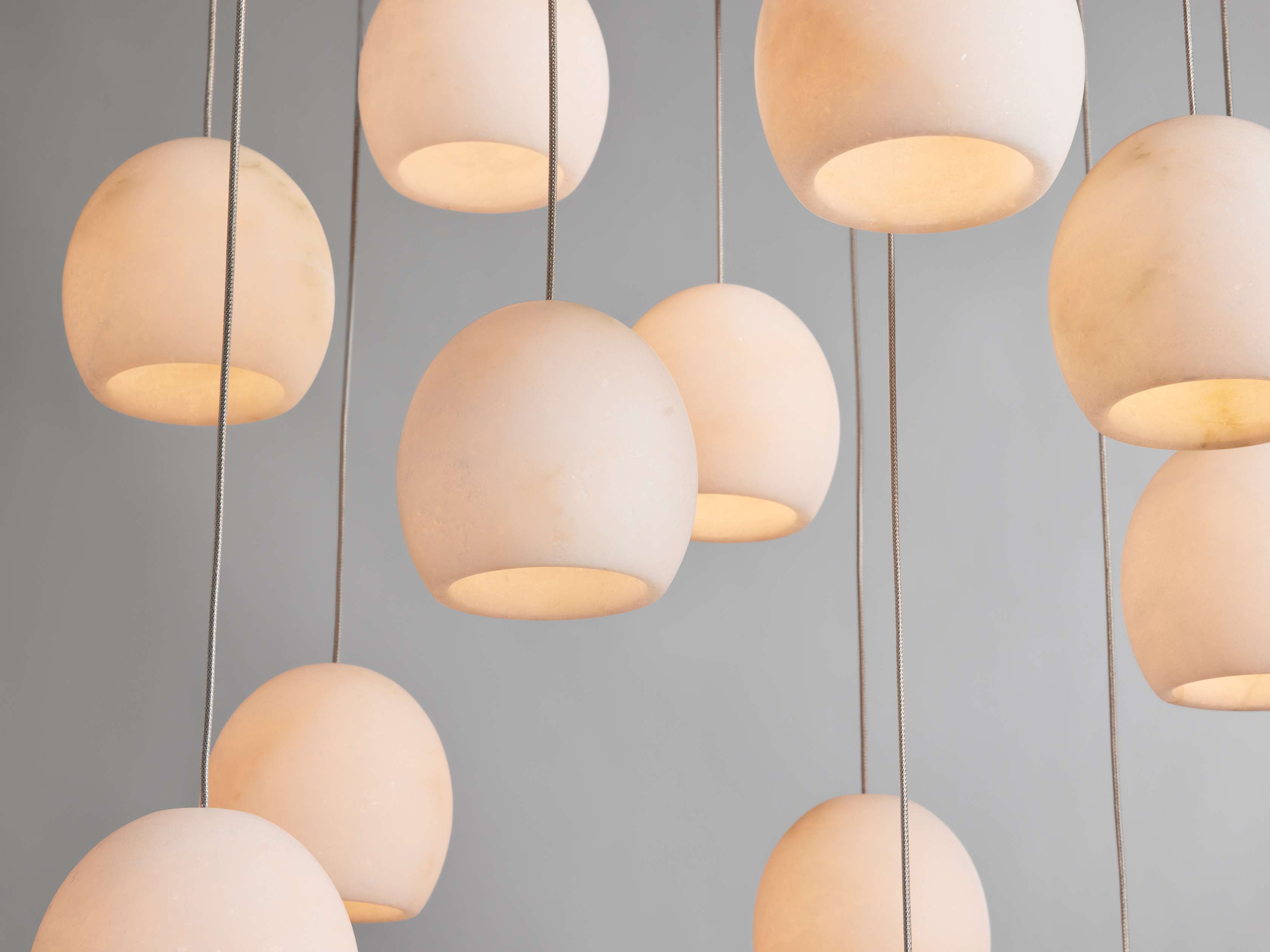 Arica Alabaster Round Chandelier by Bling Lighting Studio