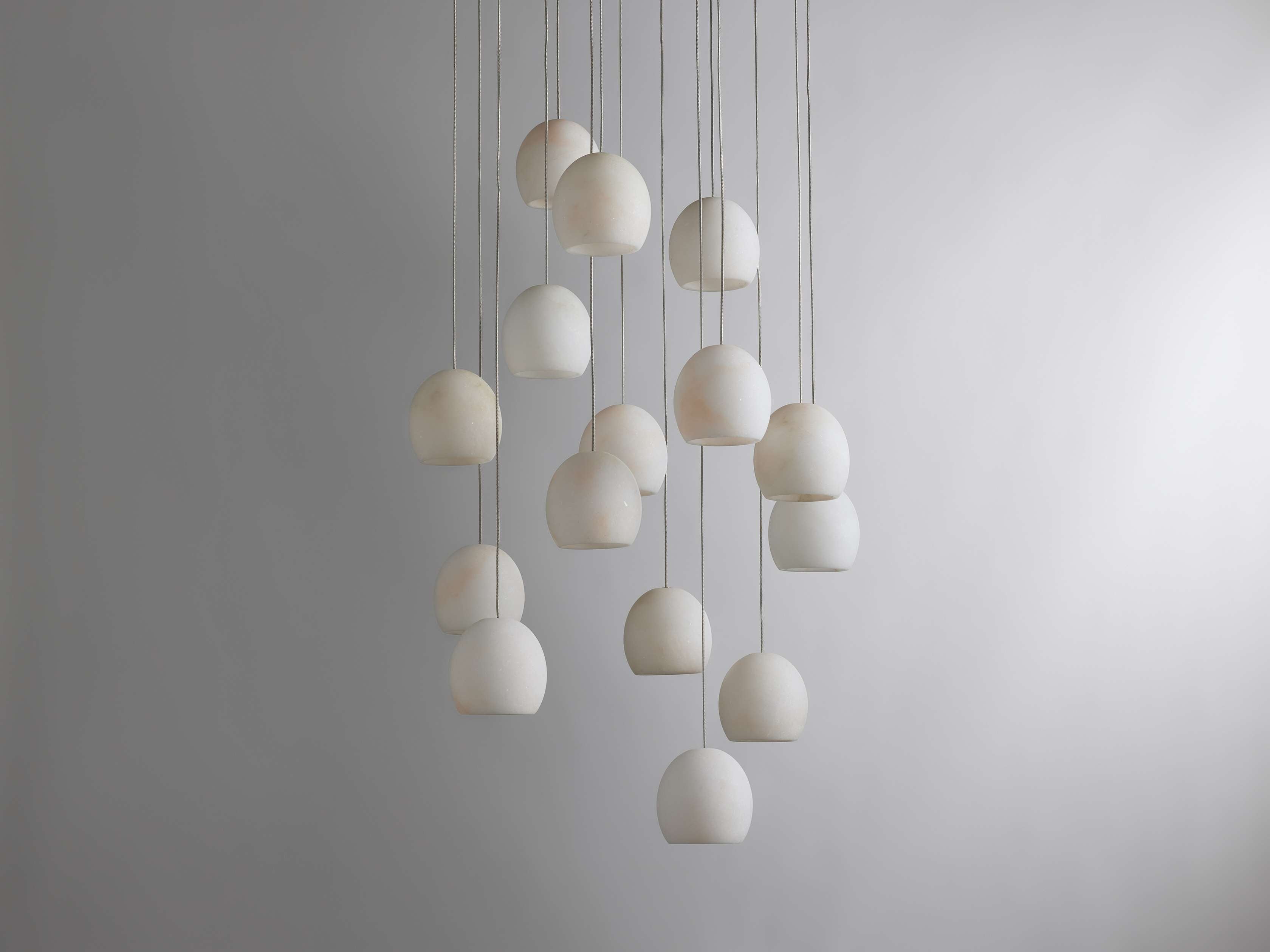 Arica Alabaster Round Chandelier by Bling Lighting Studio