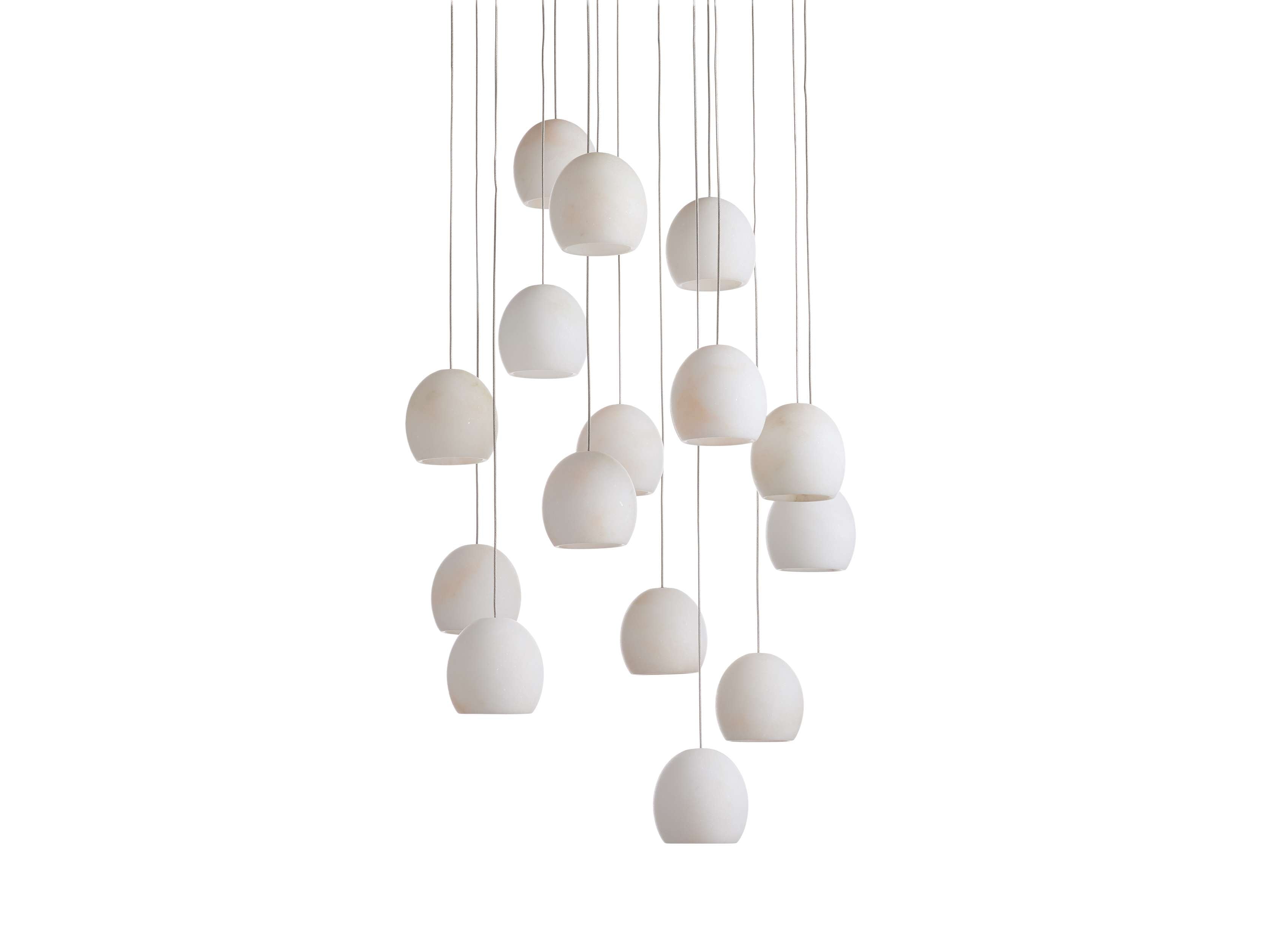 Arica Alabaster Round Chandelier by Bling Lighting Studio