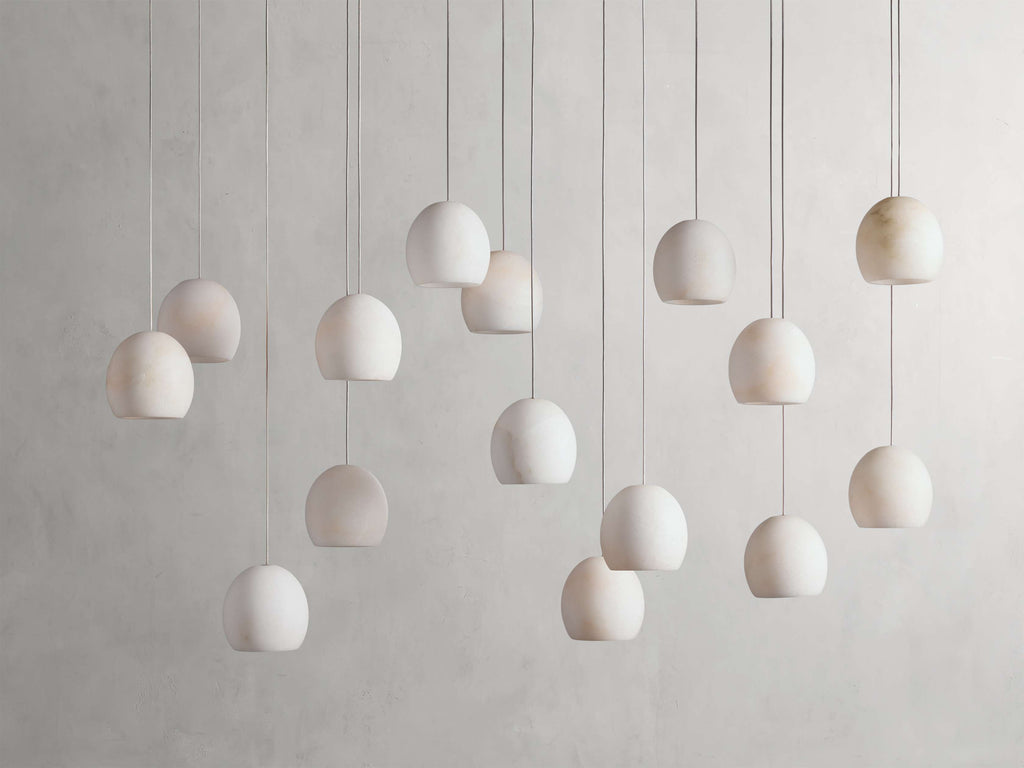 Arica Alabaster Rectangular Chandelier by Bling Lighting Studio