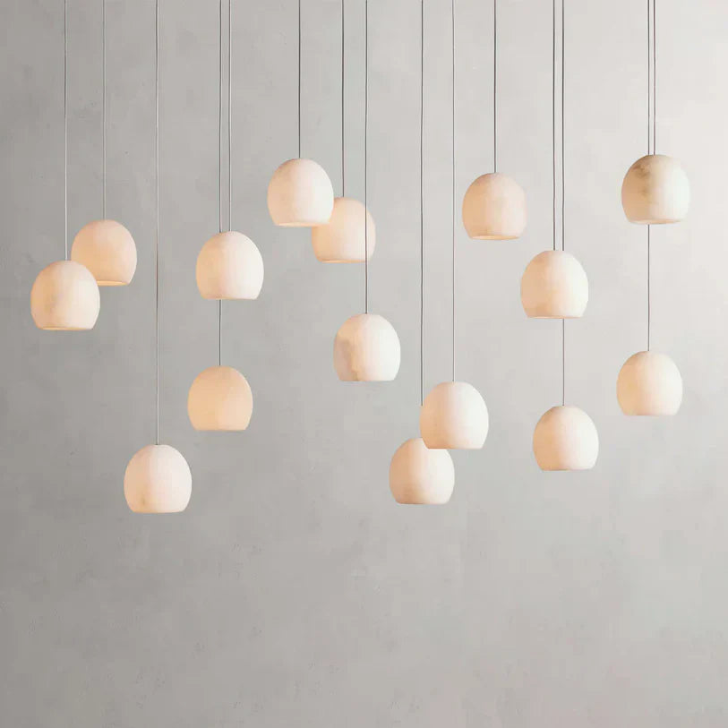 Arica Alabaster Rectangular Chandelier by Bling Lighting Studio