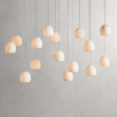 Arica Alabaster Rectangular Chandelier by Bling Lighting Studio