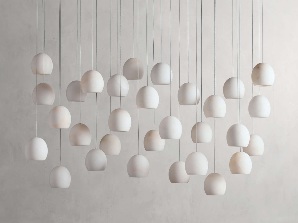 Arica Alabaster Rectangular Chandelier by Bling Lighting Studio