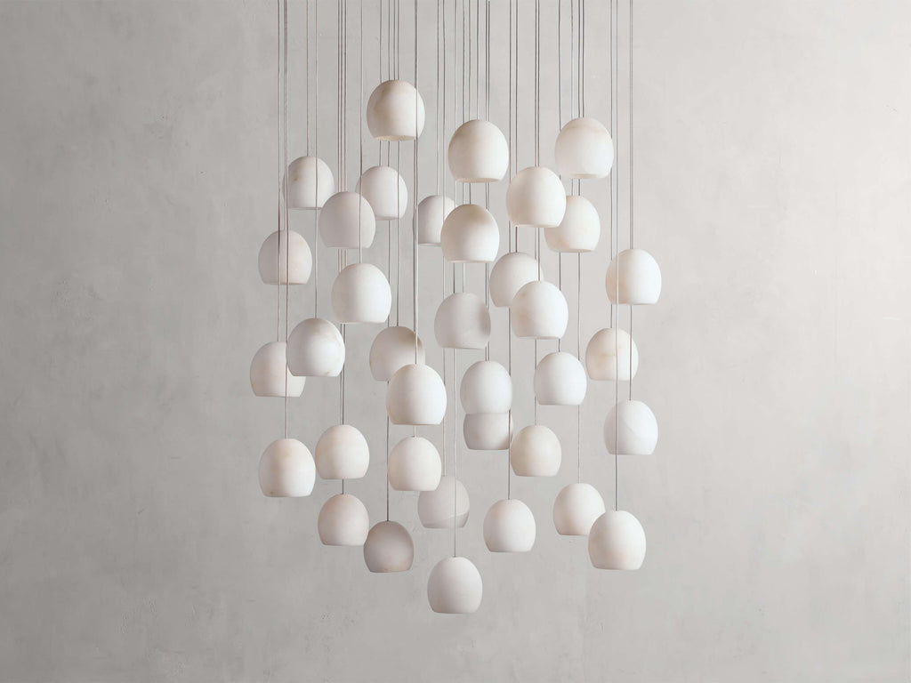 Arica Alabaster Round Chandelier by Bling Lighting Studio