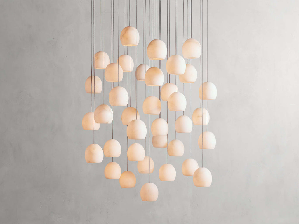 Arica Alabaster Round Chandelier by Bling Lighting Studio