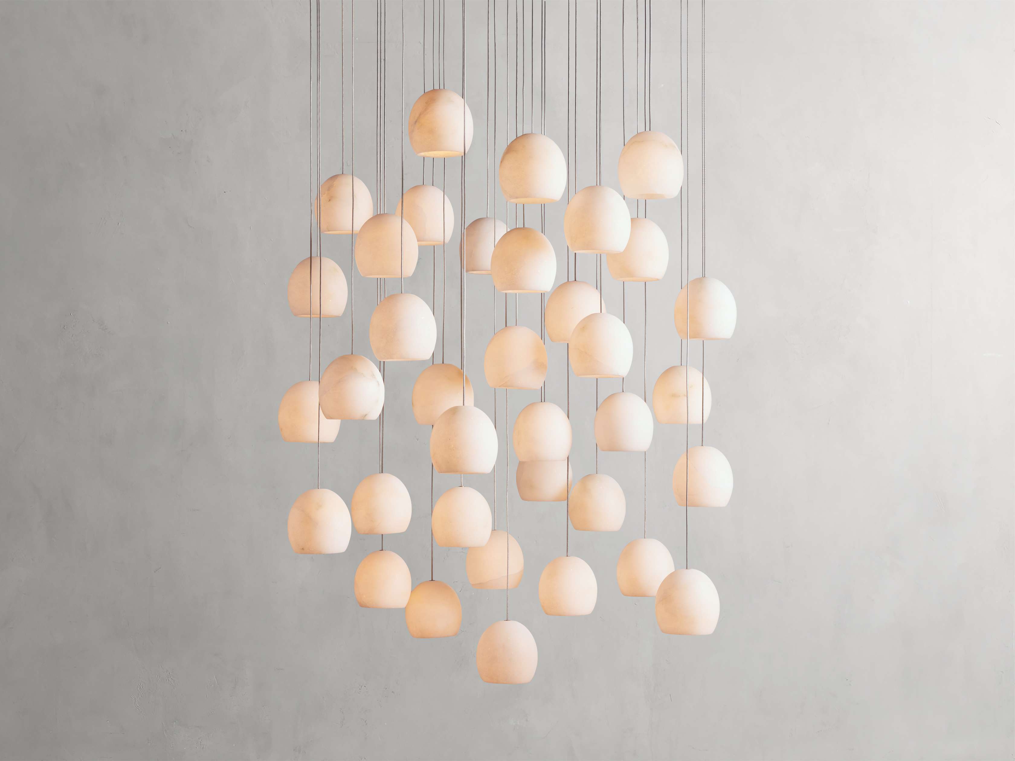 Arica Alabaster Round Chandelier by Bling Lighting Studio