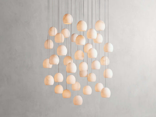 Arica Alabaster Round Chandelier by Bling Lighting Studio