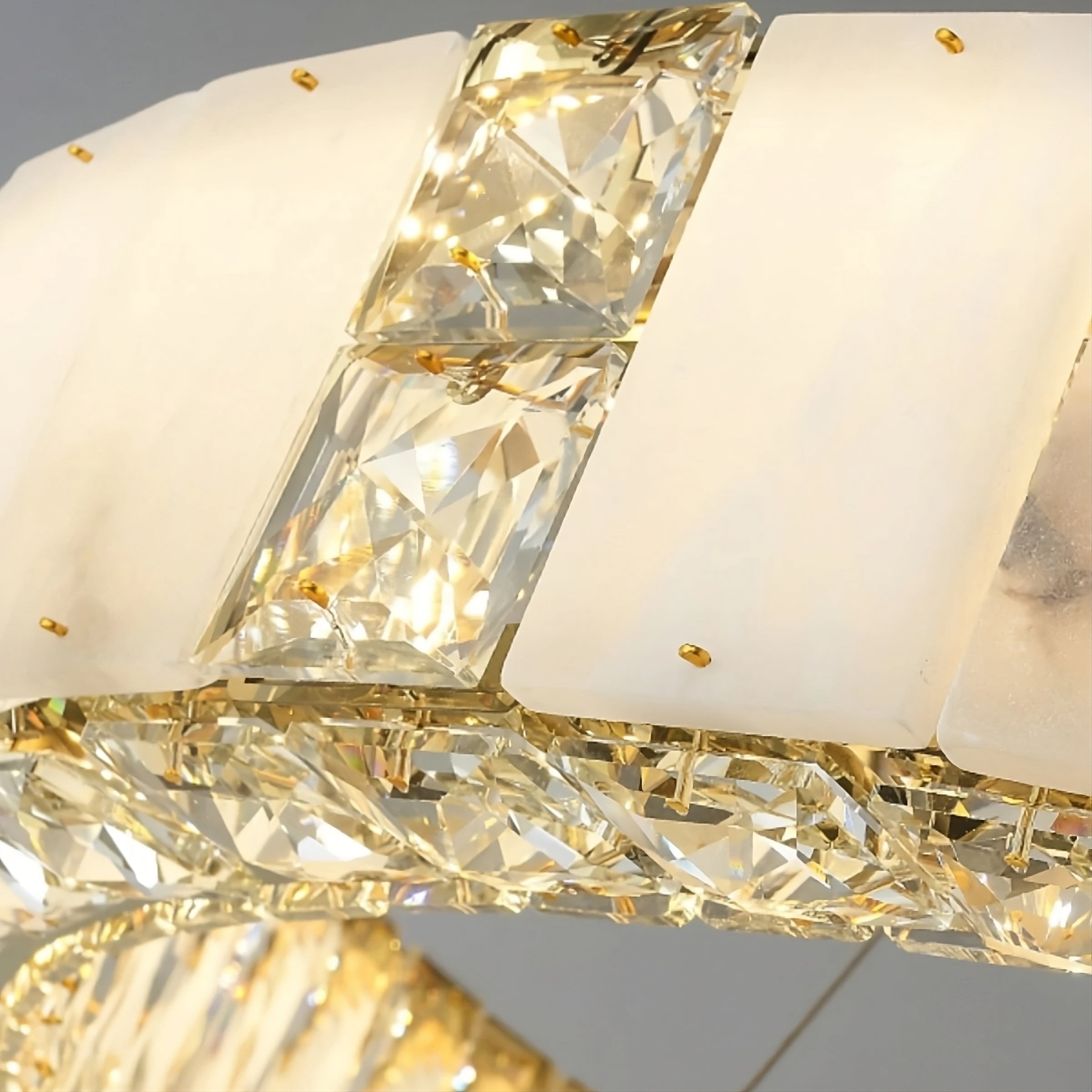 Stafford Alabaster Crystal Chandelier material and finish detail