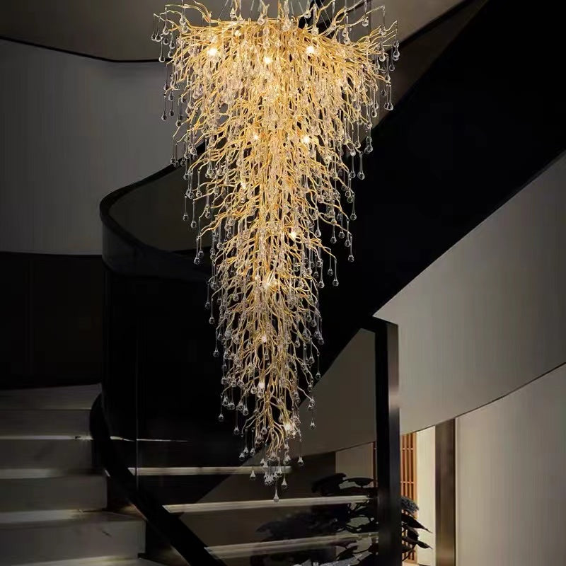 Water Drop Crystal Chandelier For Foyer/Staircase by Bling Lighting Studio