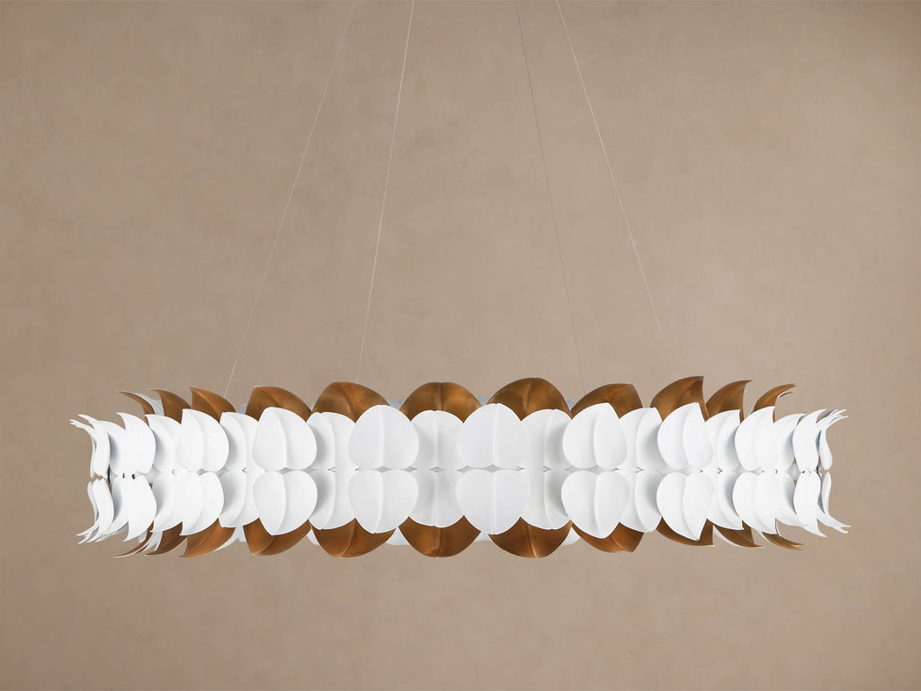 Darla Hand sculpted Leaves Chandelier 39''D by Bling Lighting Studio
