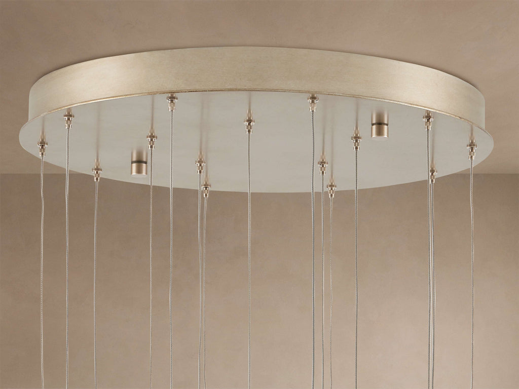 Edda Cascade Teardrop Mercury Glass Round Chandelier 23'' 35''D by Bling Lighting Studio