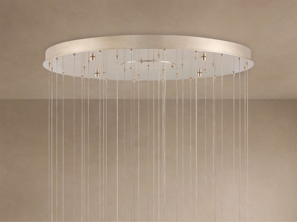 Edda Cascade Teardrop Mercury Glass Round Chandelier 23'' 35''D by Bling Lighting Studio