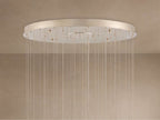 Edda Cascade Teardrop Mercury Glass Round Chandelier 23'' 35''D by Bling Lighting Studio