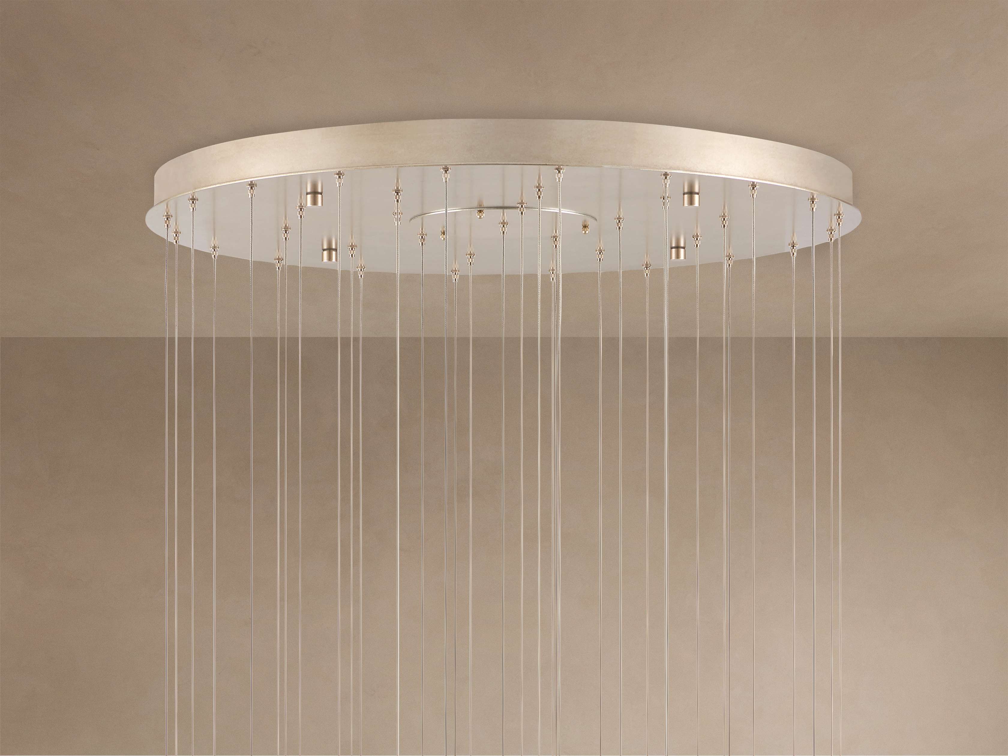 Edda Cascade Teardrop Mercury Glass Round Chandelier 23'' 35''D by Bling Lighting Studio
