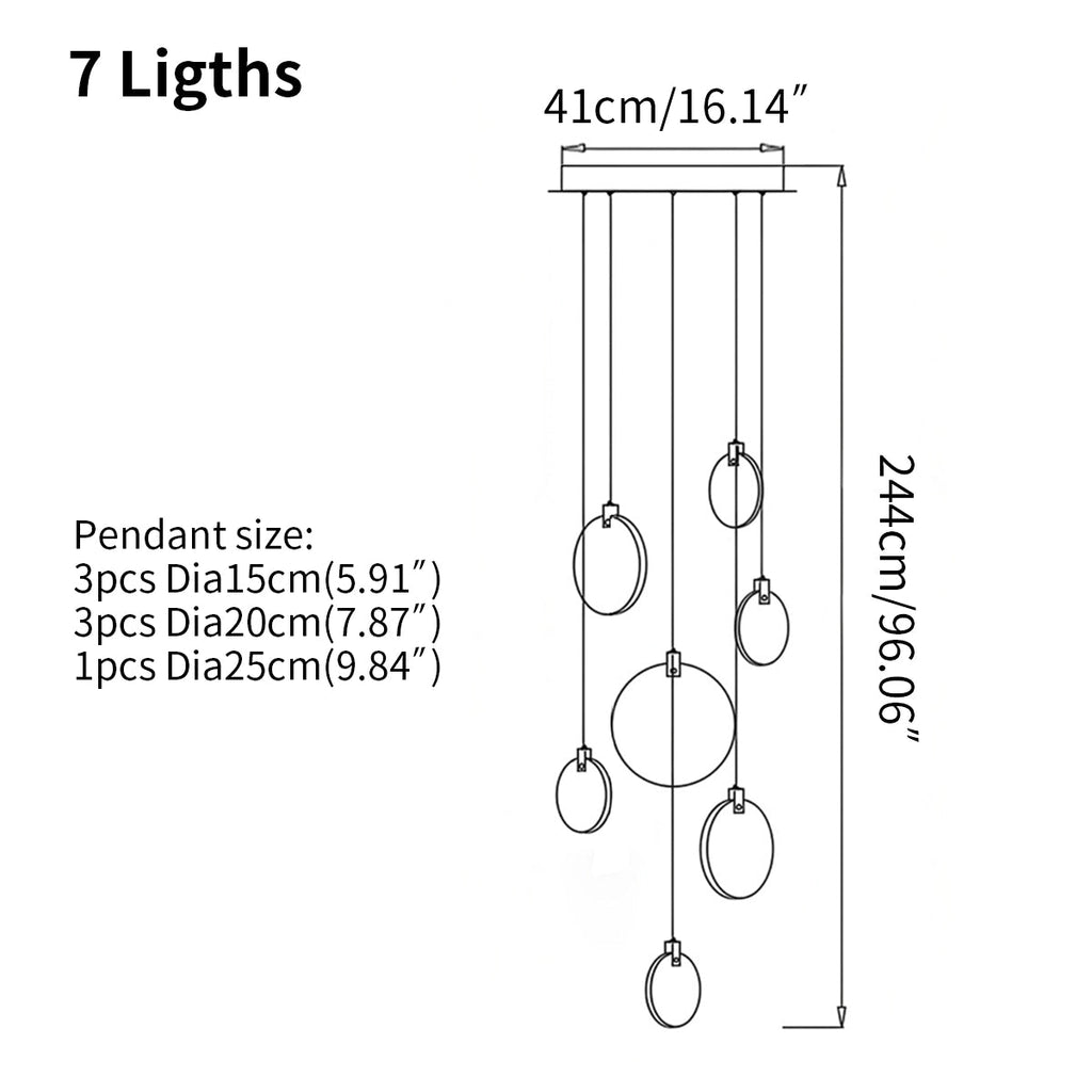Araña de iluminación para escalera de disco de alabastro Moonshade
