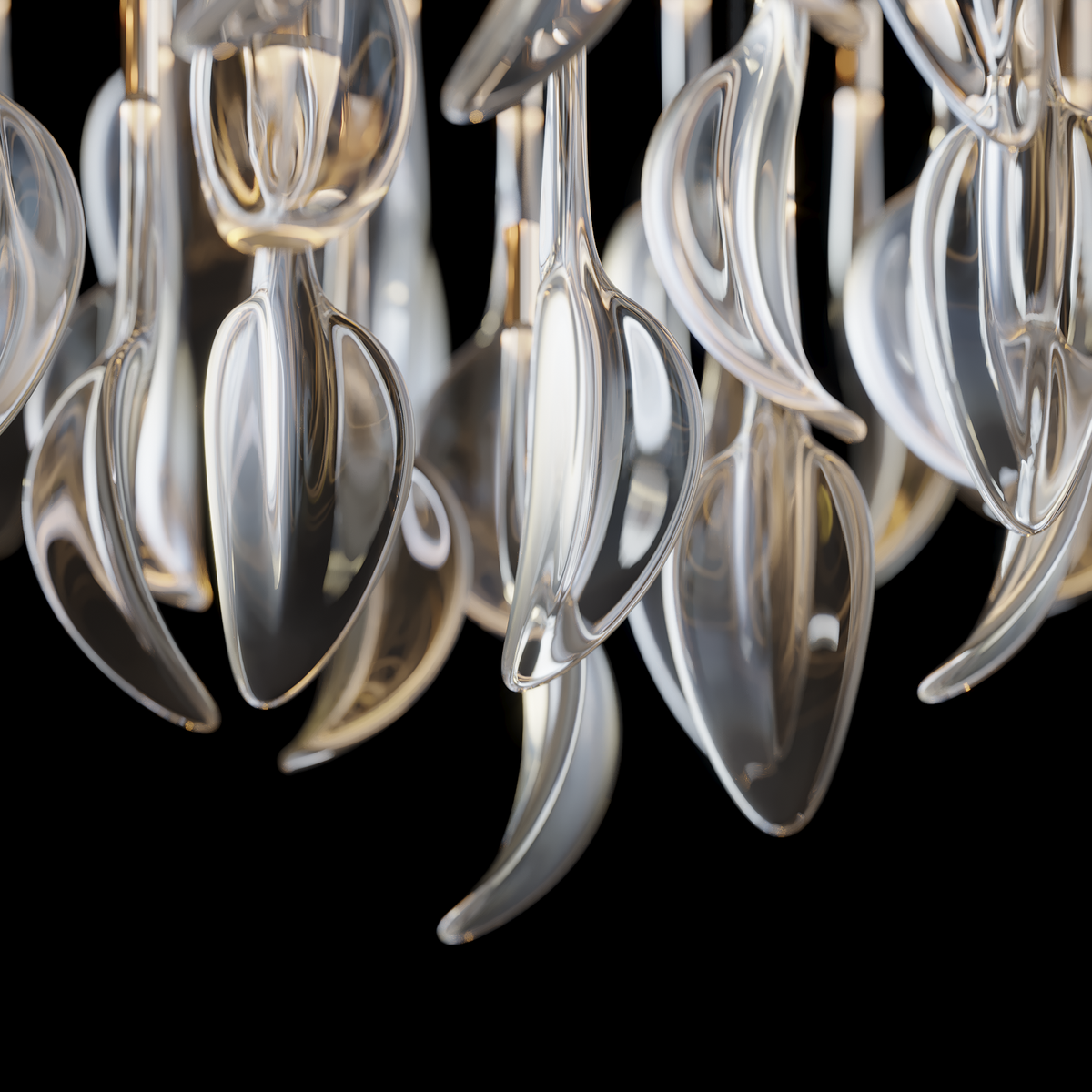 Crystal Flame Drop Chandelier chandelier in a tall interior