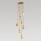 Moonshade Alabaster Disc Stairwell Lighting Chandelier