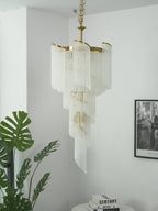 Modern Layered Pendant Chandelier material and finish detail