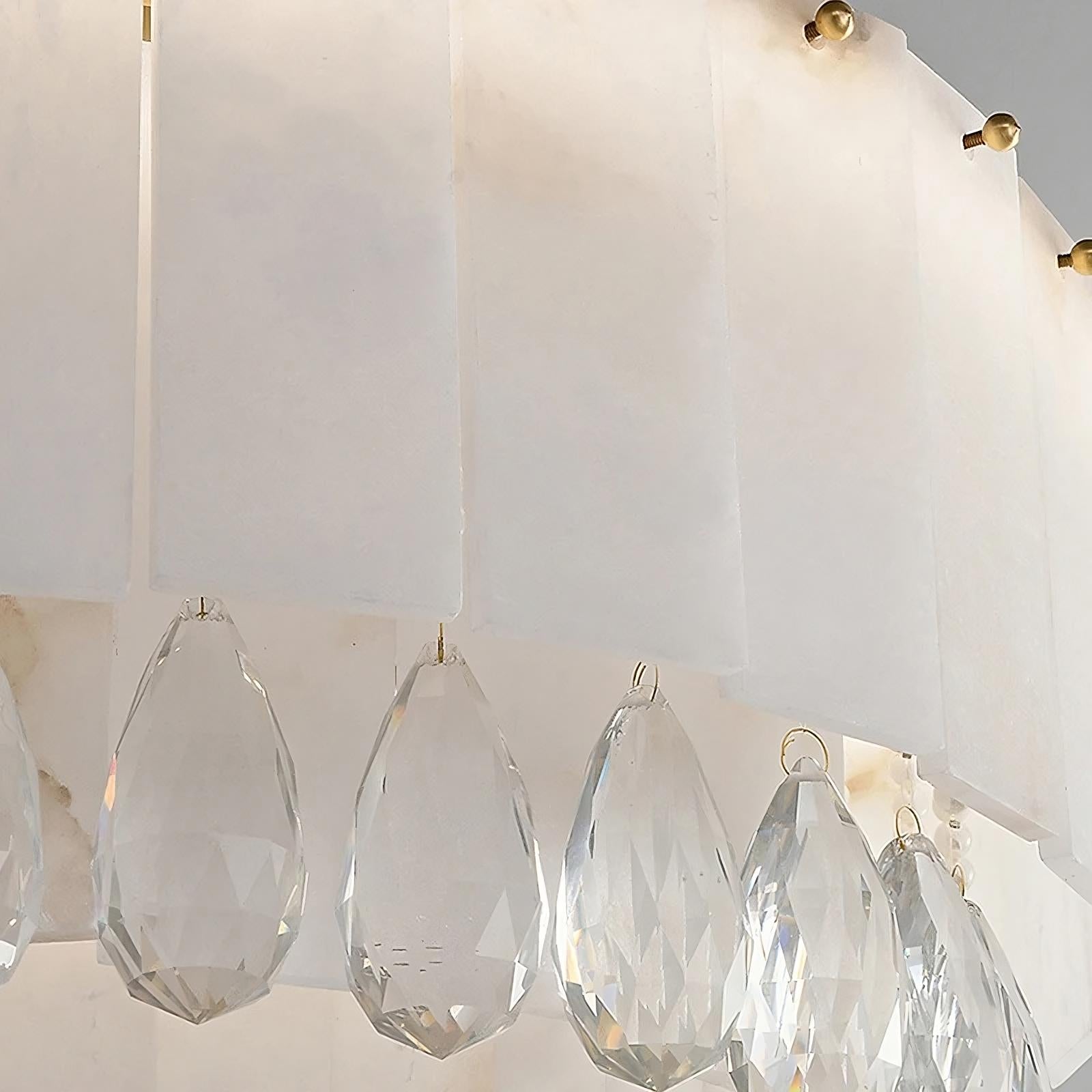 Stuart 39" Alabaster & Crystal Round Chandelier additional product view