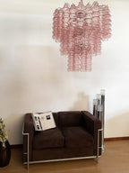 Murano Chandelier – Curva – Rosa – 48 tubes