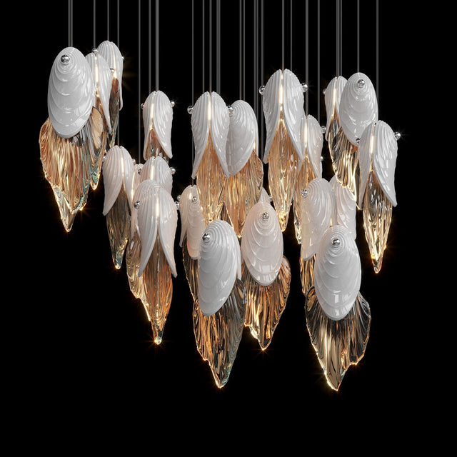 White Shell Cascade Chandelier