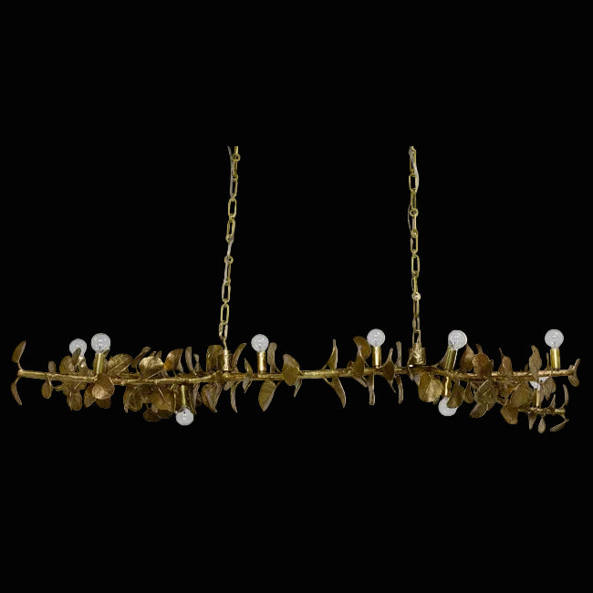Scroll Leaf Linear Chandelier by Bling Lighting Studio