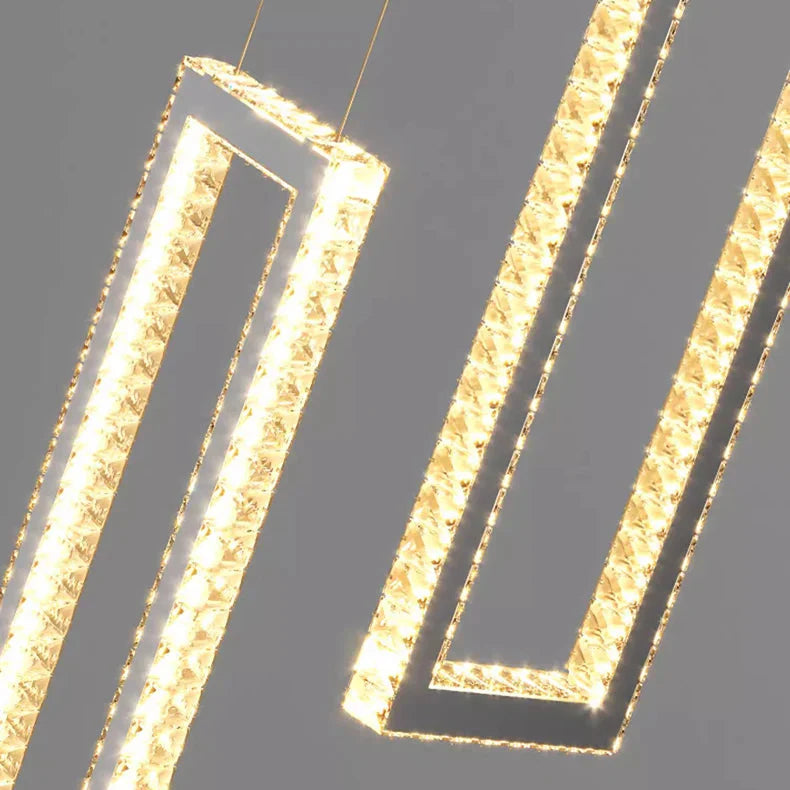Acai Crystal Multi Pendant Chandelier for high ceiling staircase and foyer lighting
