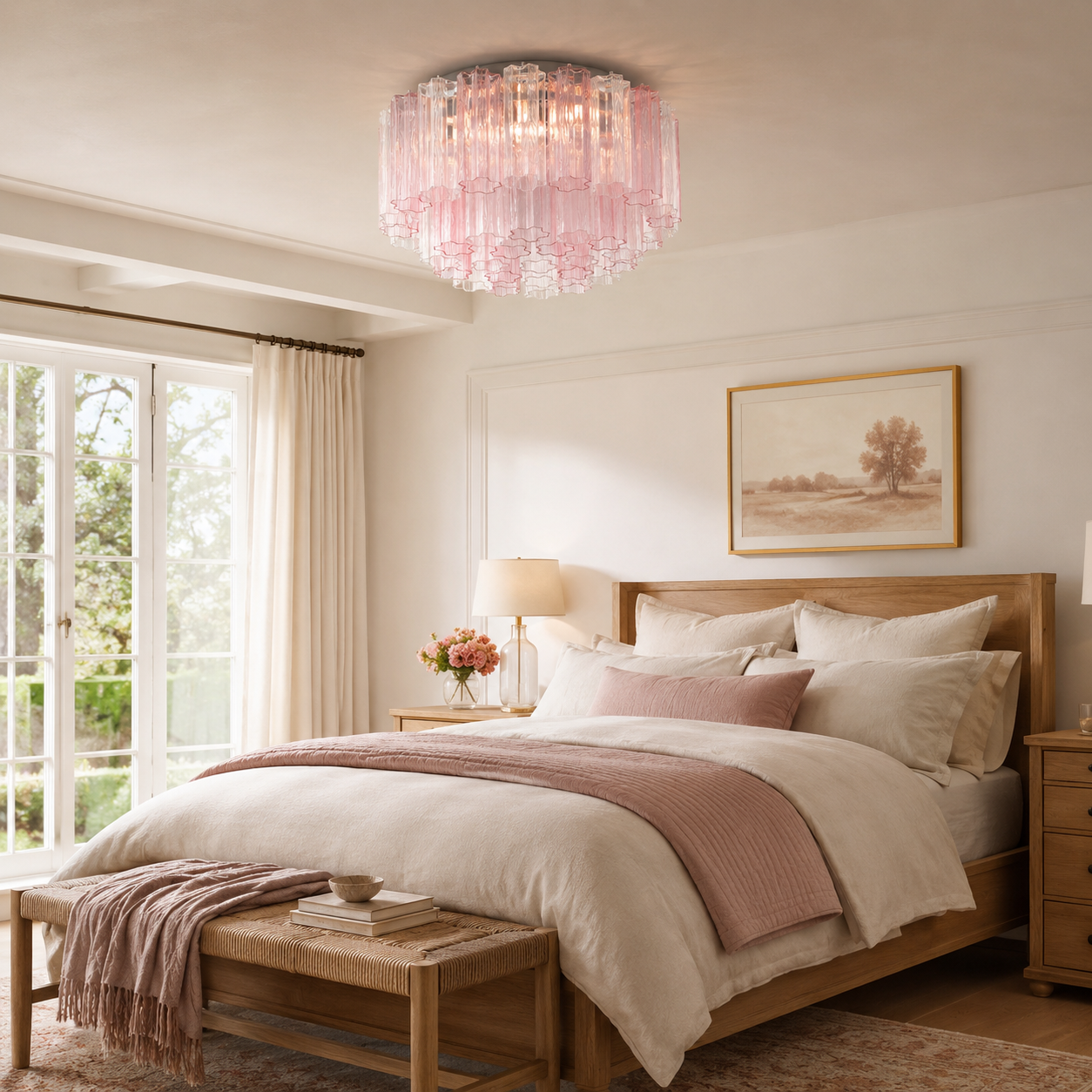 Plafón Addis de cristal estilo Murano 22"/32"