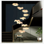 Adel Feather Staircase Lighting Chandelier for high ceiling staircase and foyer lighting