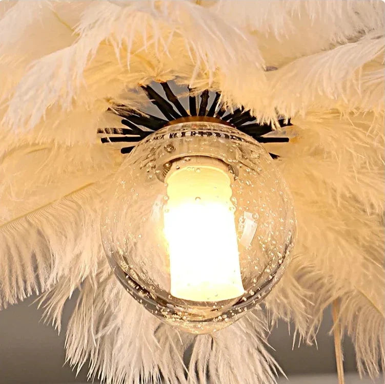 Adel Feather Staircase Lighting Chandelier for high ceiling staircase and foyer lighting