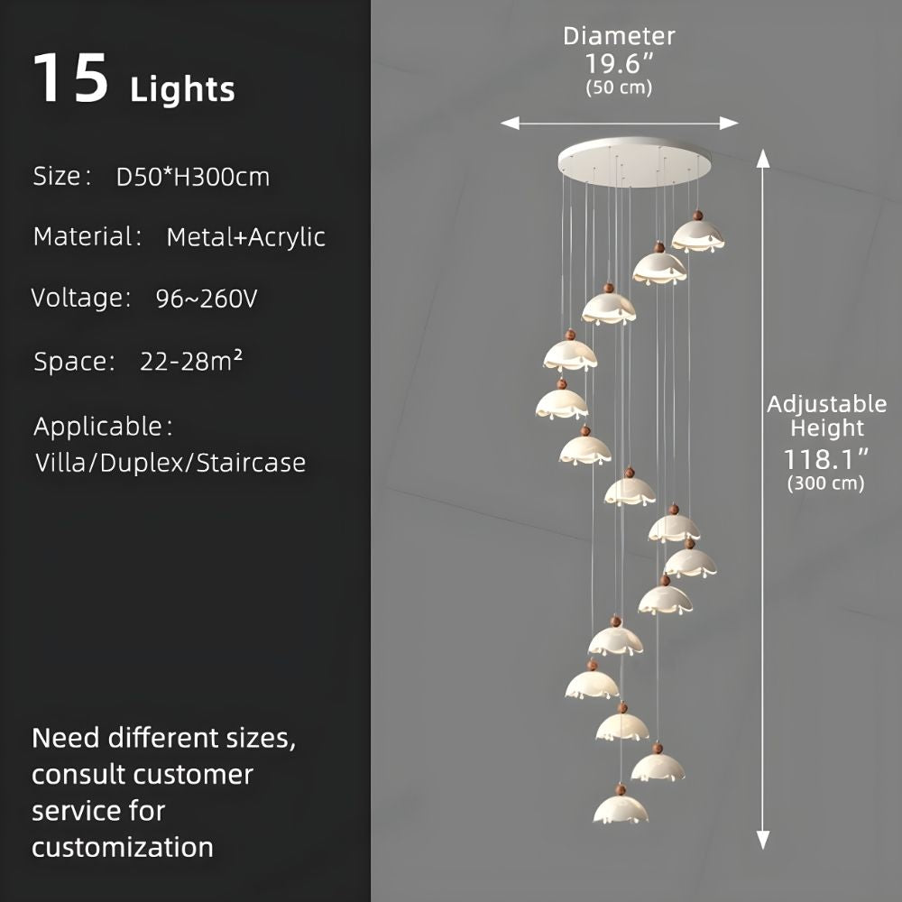 Afen Modern Staircase Chandelier for high ceiling staircase and foyer lighting
