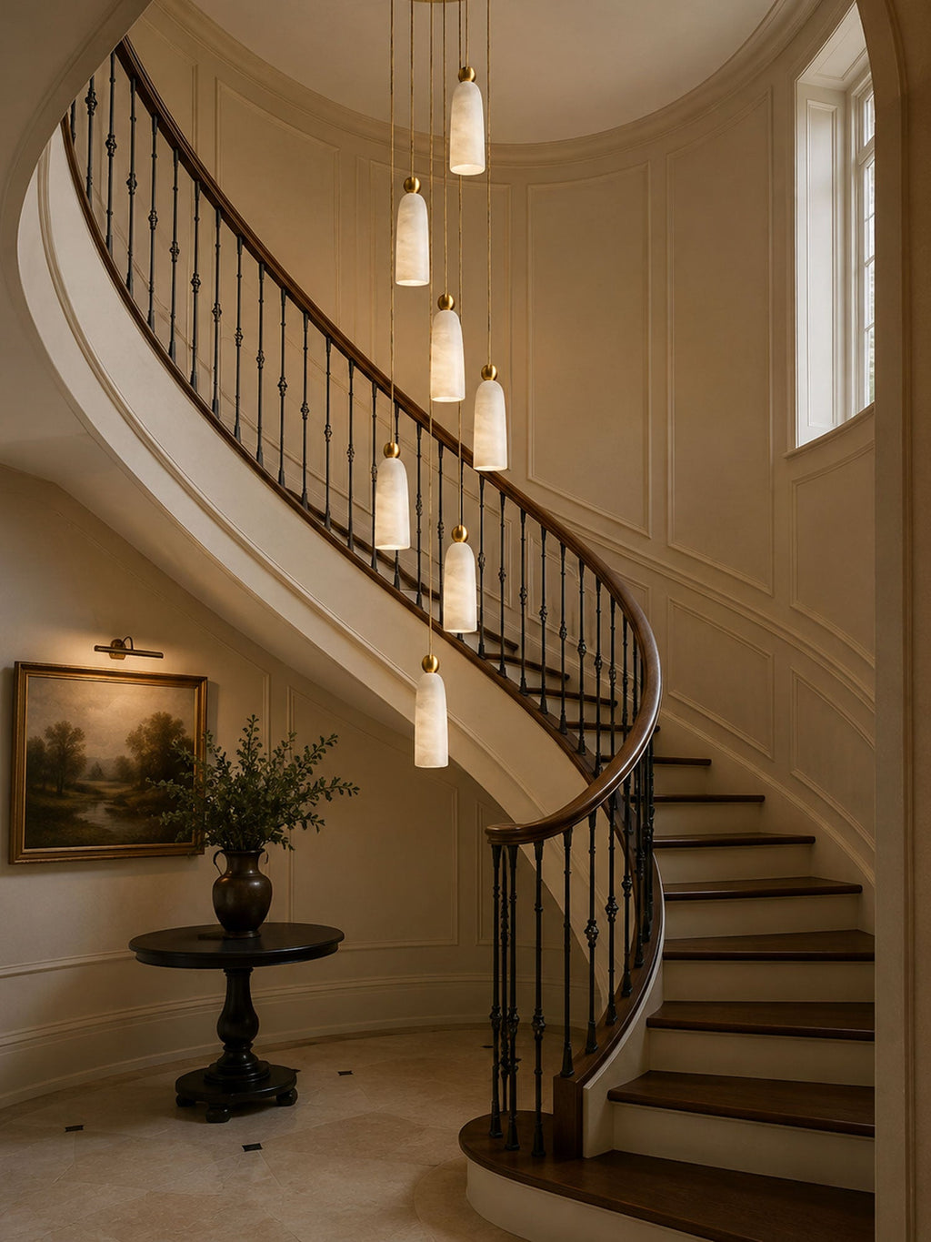 Alabaster Bell Cluster Pendant Lamp by Bling Lighting Studio