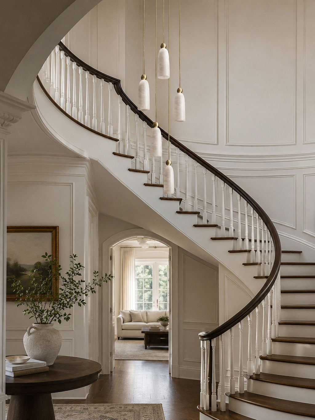 Alabaster Bell Cluster Pendant Lamp by Bling Lighting Studio