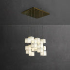 Alabaster Cube Box Chandelier for Staircase & Foyer
