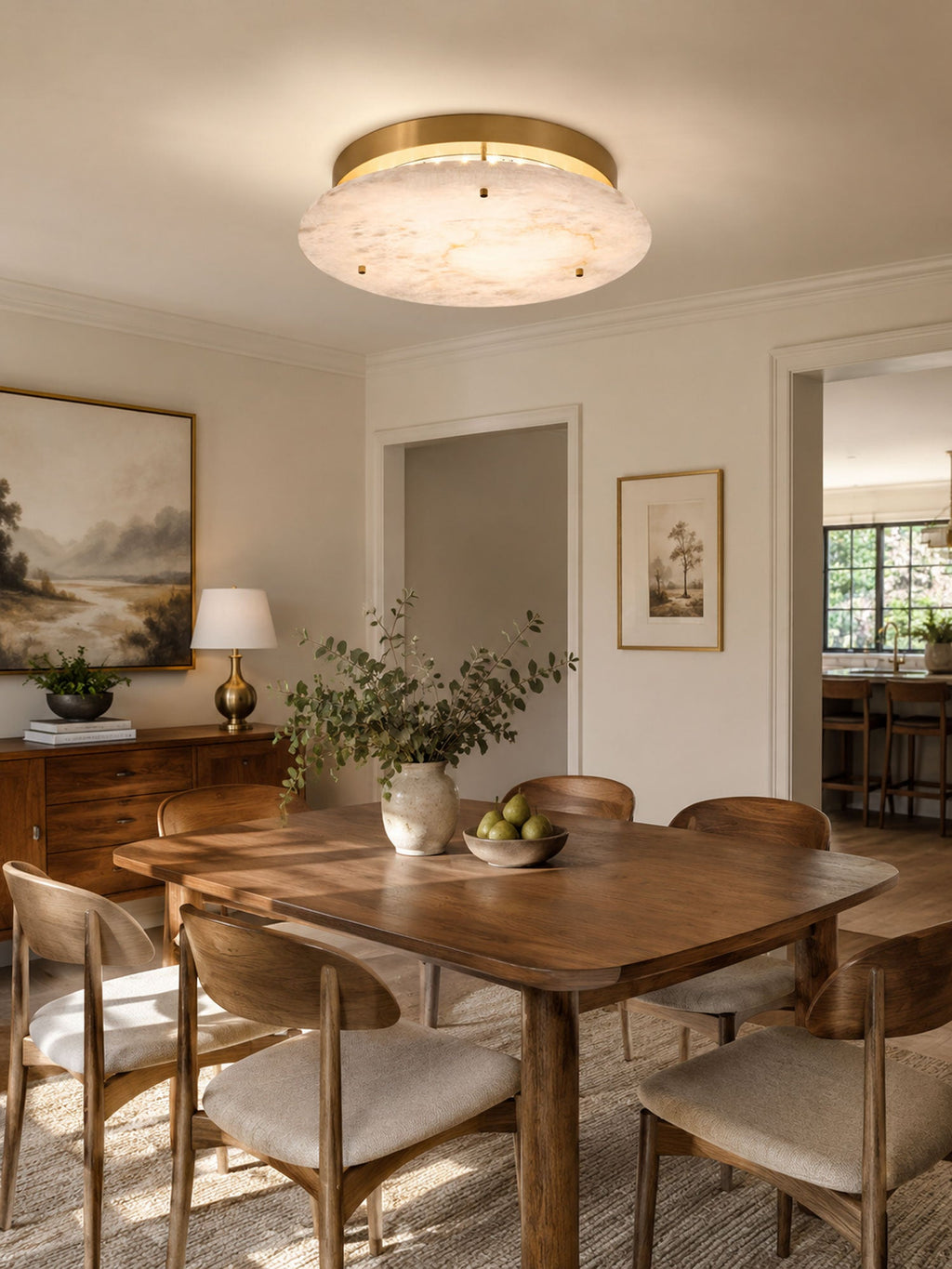 Alabaster Disc Ceiling Lamp by Bling Lighting Studio