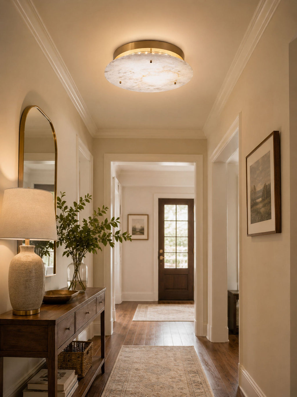 Alabaster Disc Ceiling Lamp by Bling Lighting Studio