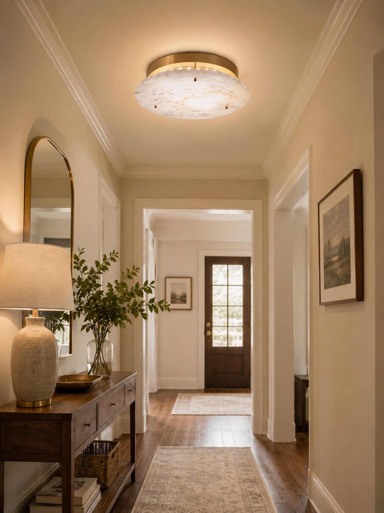 Alabaster Disc Ceiling Lamp by Bling Lighting Studio