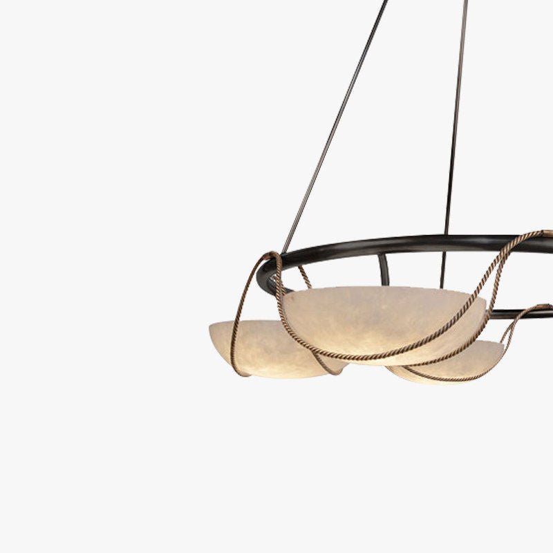 Alabaster Bowl Ring Chandelier by Bling Lighting Studio