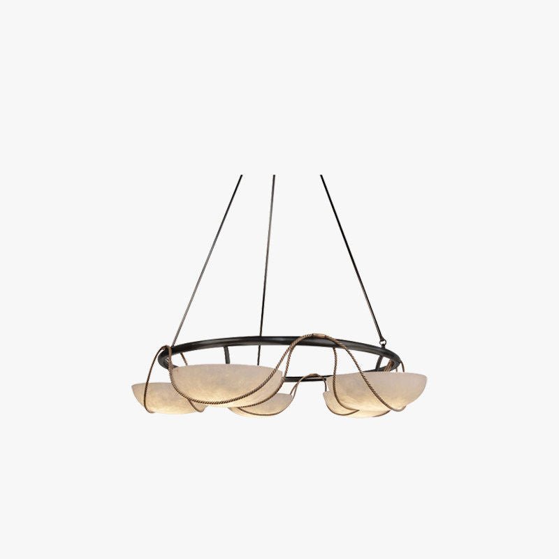 Alabaster Bowl Ring Chandelier by Bling Lighting Studio